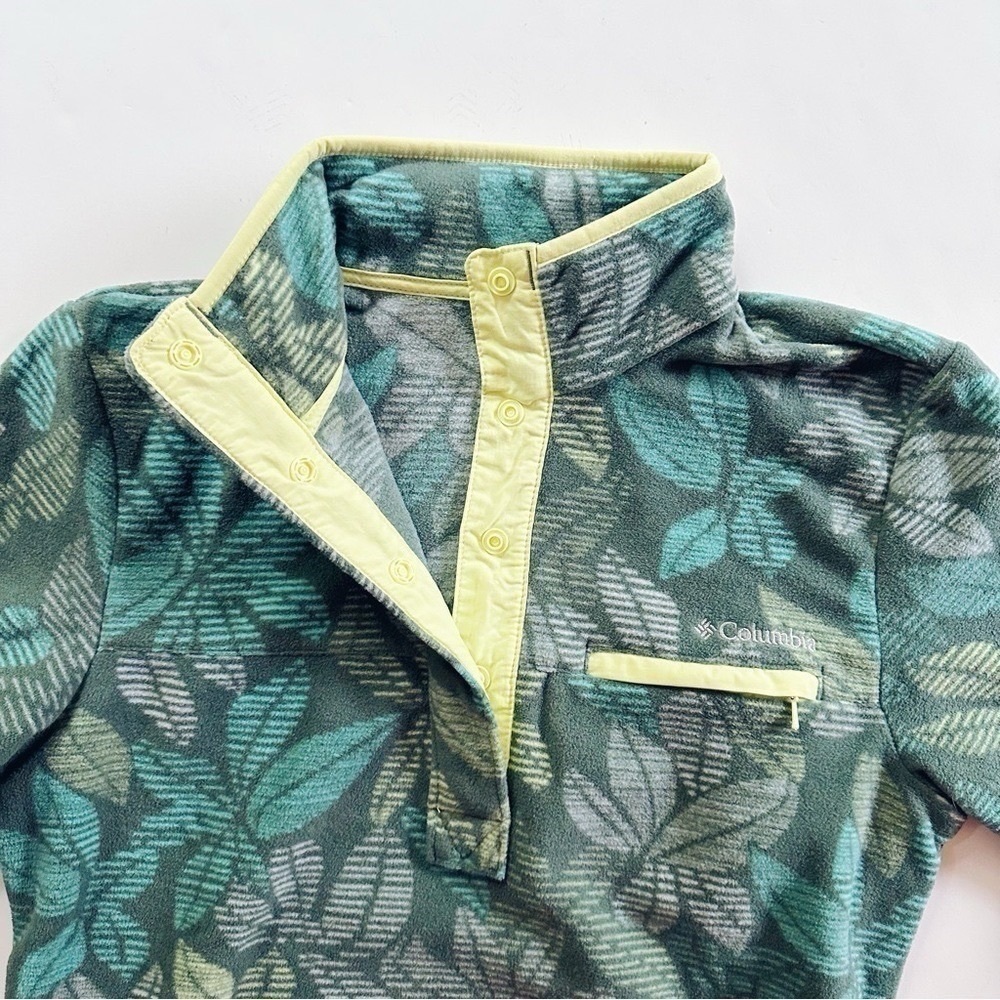 Columbia Fleece Top Green Long Sleeve - Picture 2 of 4
